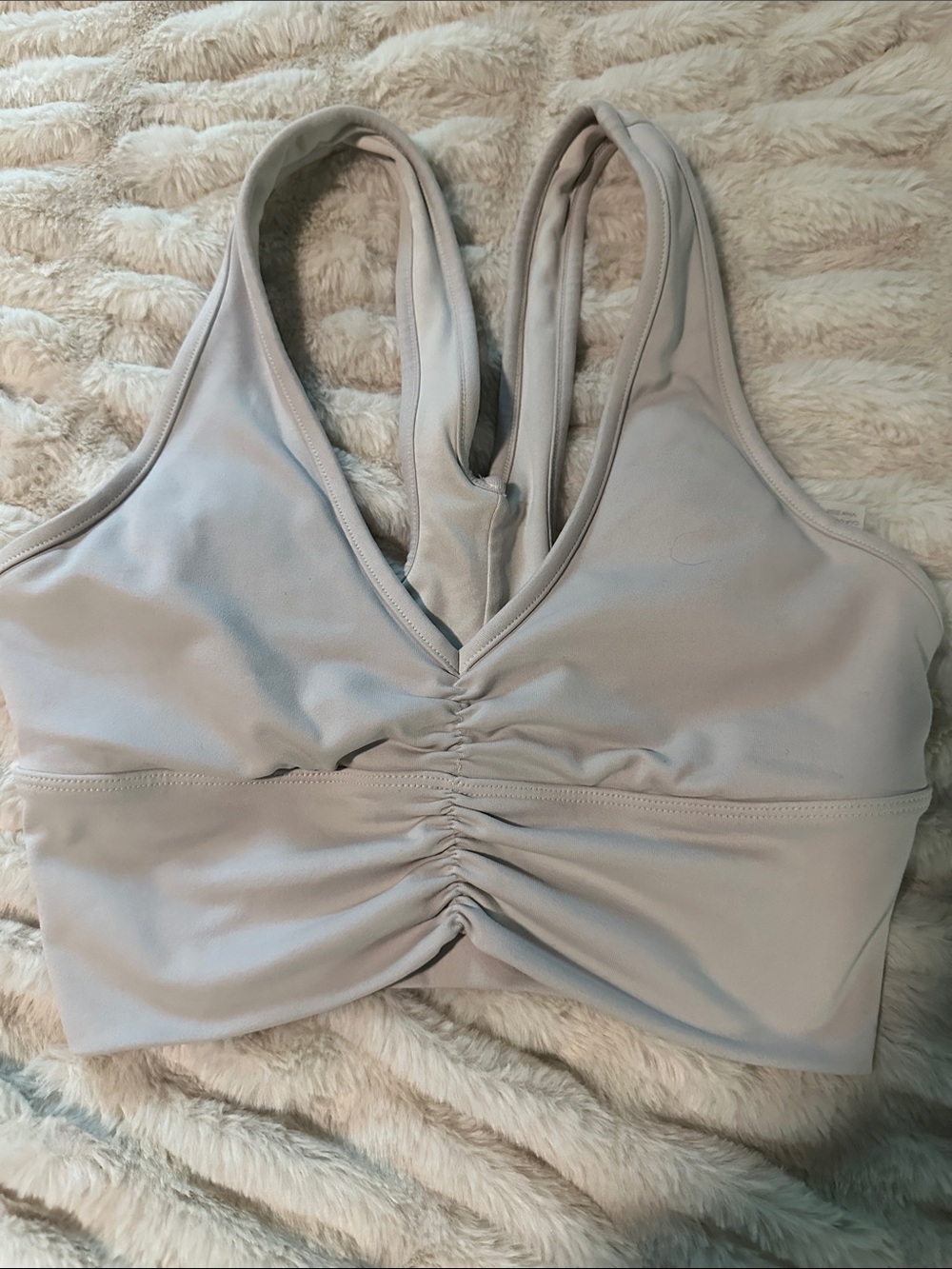 ALO Yoga Wild Thing Light Beige Racerback Sports Bra XS - Picture 3 of 7